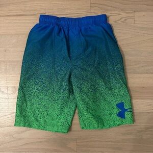 Boys’ Under Armour Blue and Green Gradient Swim Trunks